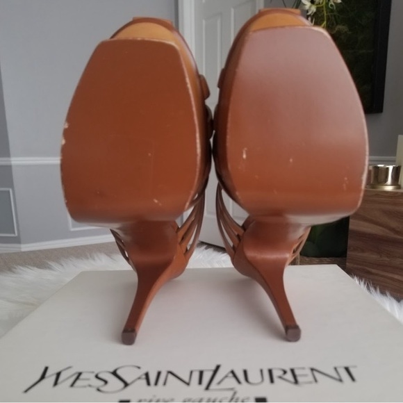 Yves Saint Laurent Tan Strappy Heels - Picture 5 of 5